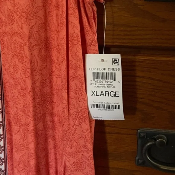 Style & Co Macy's NWT orange, mid-calf summer dress. - Picture 4 of 5
